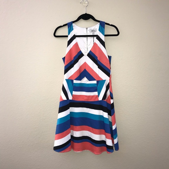 ✅ NWT Parker Striped Cutout Dress - Picture 6 of 9